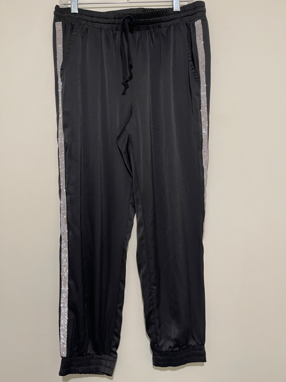 WHY Dress Black Elastic Waist Pants with Drawstring